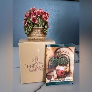 VTG Harmony Garden Harmony Kingdom Begonia Marble Box Figurine Pink/Green Floral